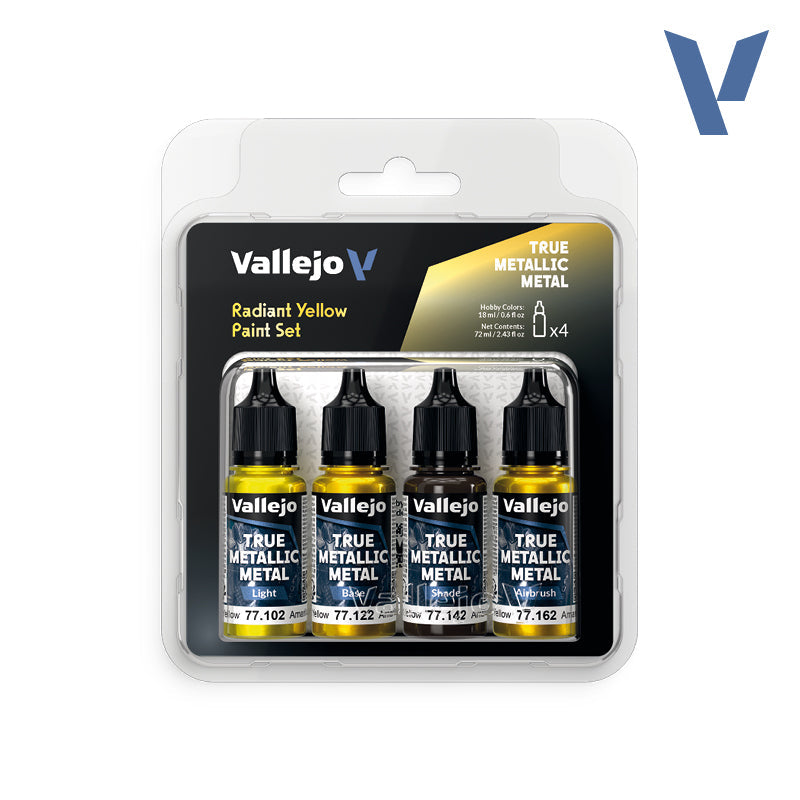 Vallejo True Metallic Metal: Paint Set - Radiant Yellow (4)