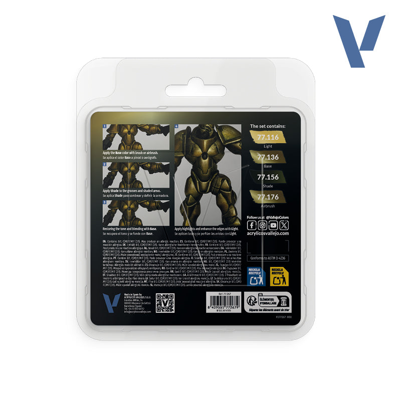 Vallejo True Metallic Metal: Paint Set - Greenish Gold (4)