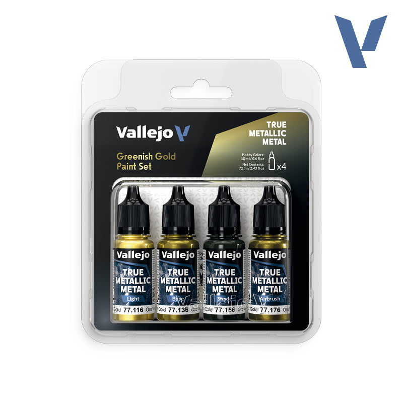 Vallejo True Metallic Metal: Paint Set - Greenish Gold (4)