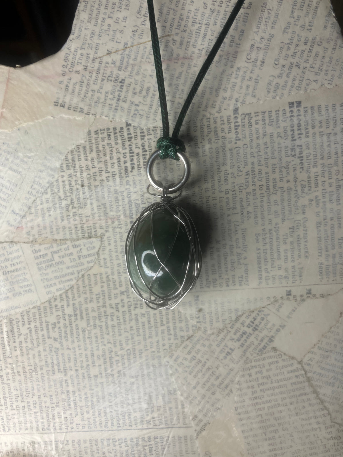 Wire Wrapped Stone and Crystal Necklaces, Stainless Steel