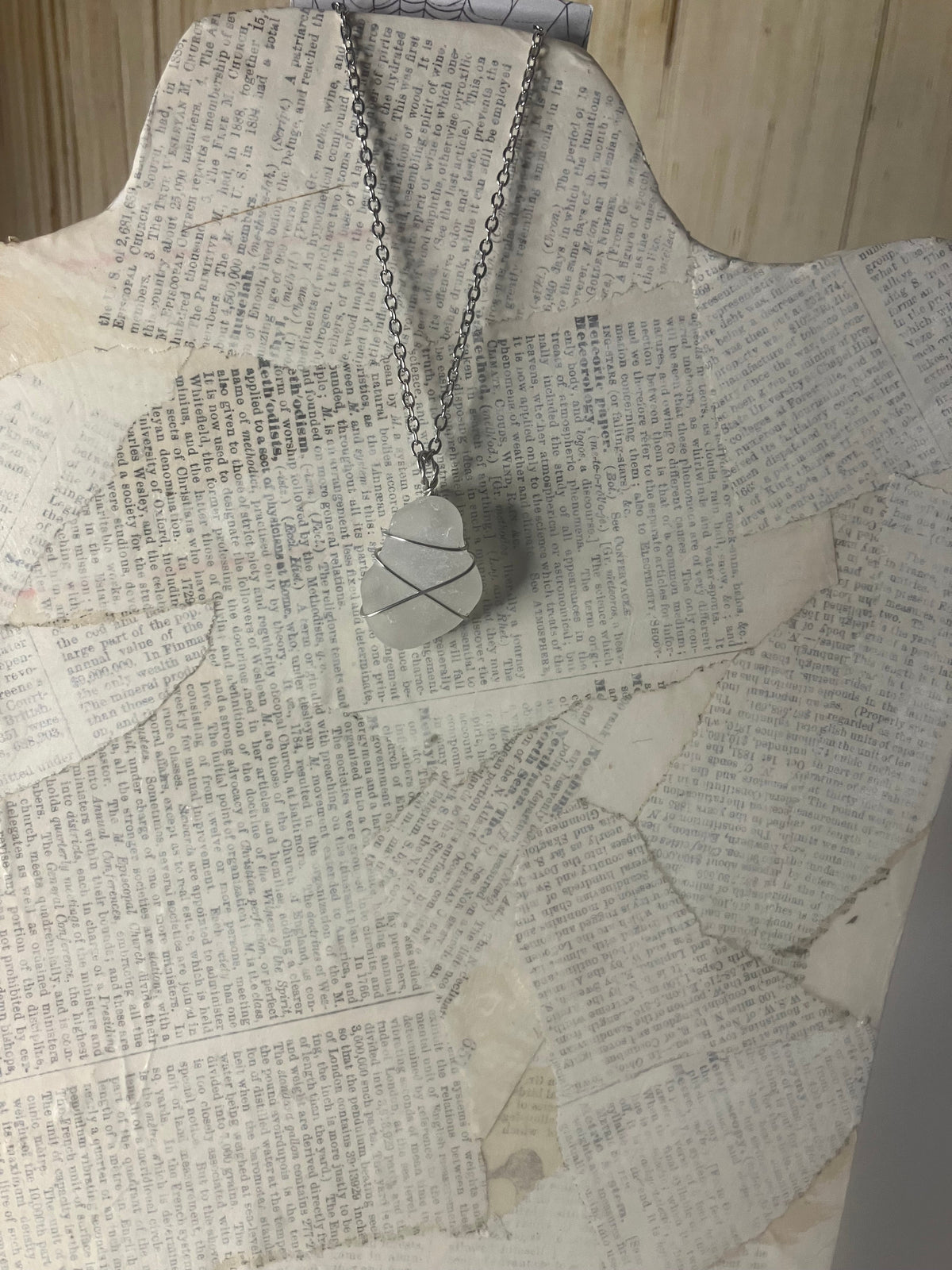 Wire Wrapped Stone and Crystal Necklaces, Stainless Steel
