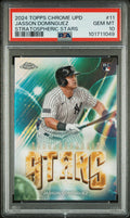 Graded 2024 Topps Chrome Update Jasson Dominguez #11 Stratospheric Stars Rookie RC Baseball Card PSA 10 Gem Mint
