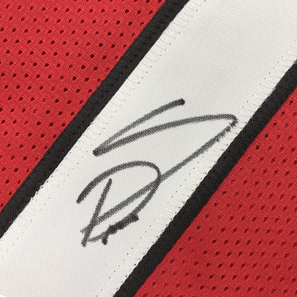 Autographed/Signed Stefon Diggs Maryland Red College Football Jersey JSA COA