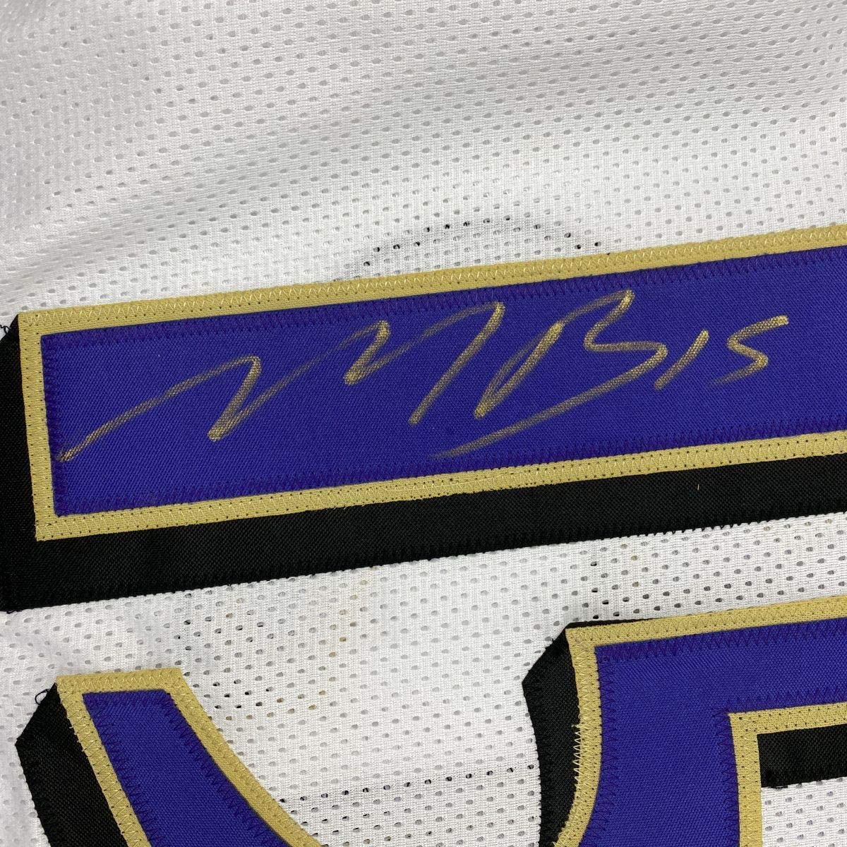 Autographed/Signed Marquise Brown Baltimore White Football Jersey JSA COA