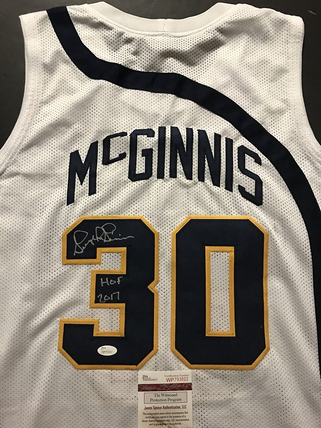 Autographed/Signed George McGinnis HOF 17  Indiana White Basketball Jersey JSA COA