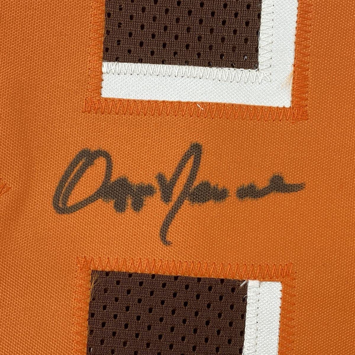 Autographed/Signed Ozzie Newsome Cleveland Football Brown Jersey Beckett BAS COA Holo
