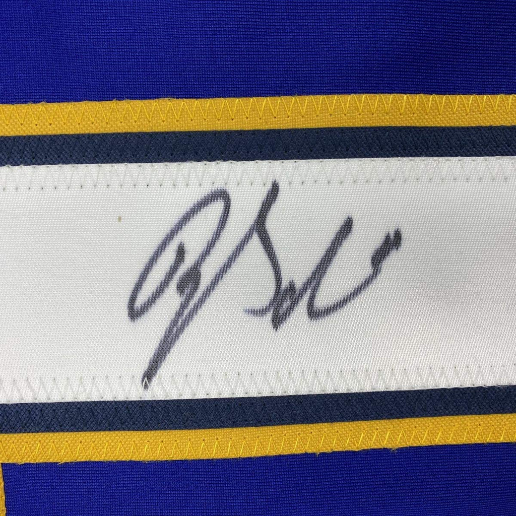 Autographed/Signed Brayden Schenn St. Louis Blue Hockey Jersey JSA COA