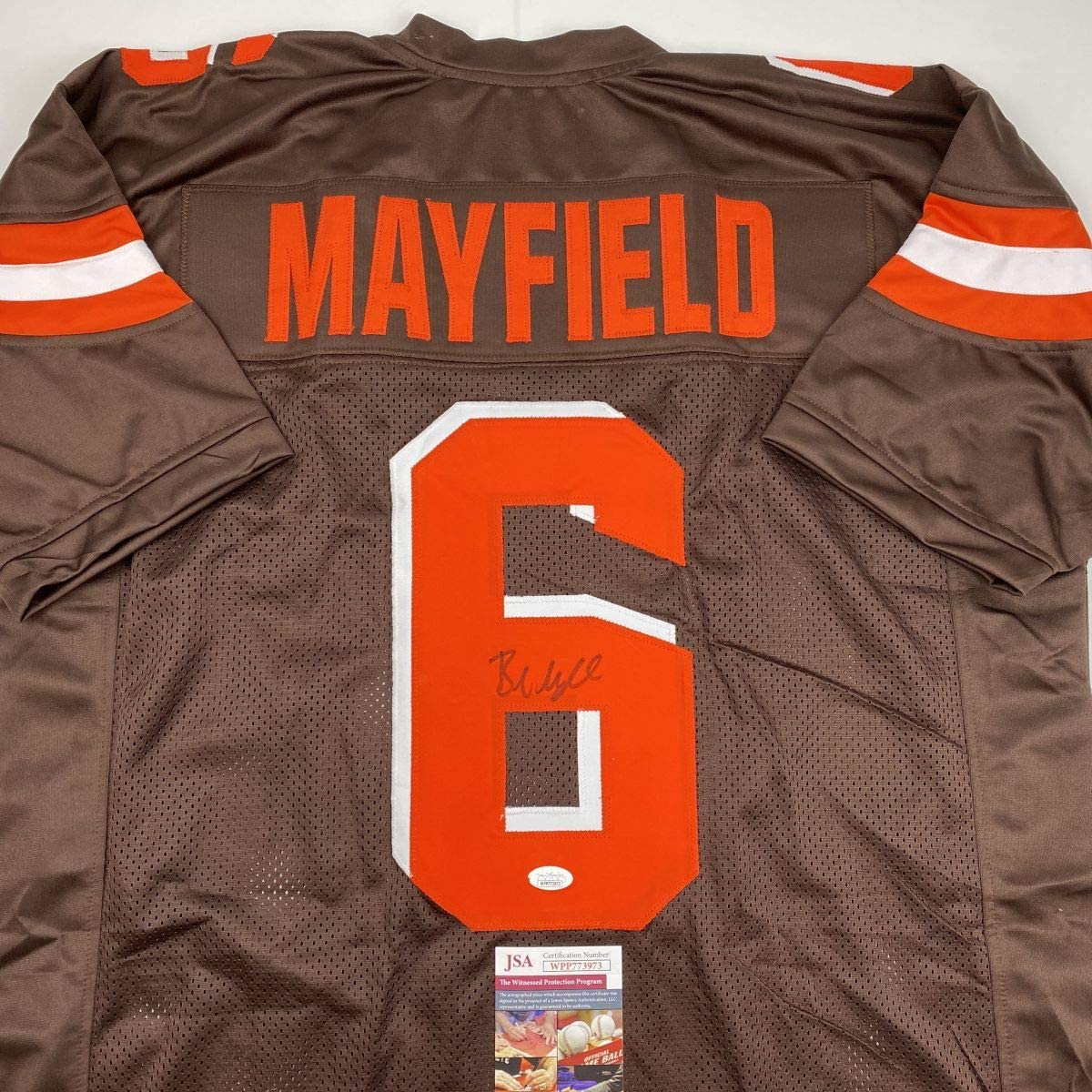 Autographed/Signed Baker Mayfield Cleveland Football Brown Jersey JSA COA