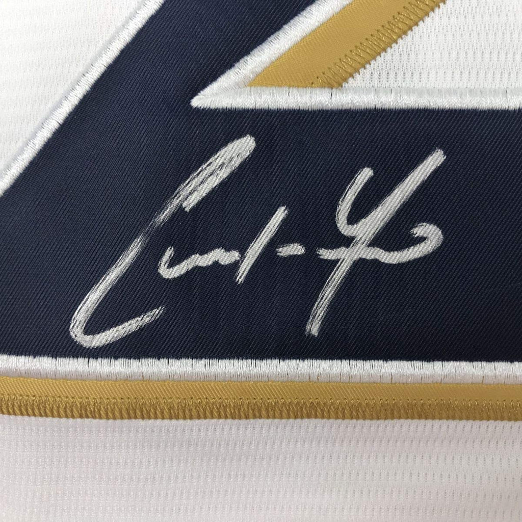Autographed/Signed Christian Yelich Milwaukee White Baseball Jersey Beckett BAS COA