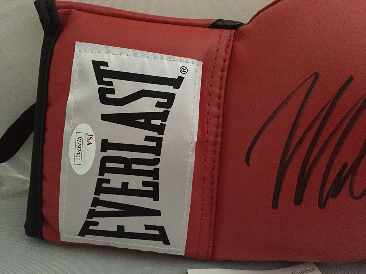 Autographed/Signed Mike Tyson Red Everlast Boxing Glove JSA COA