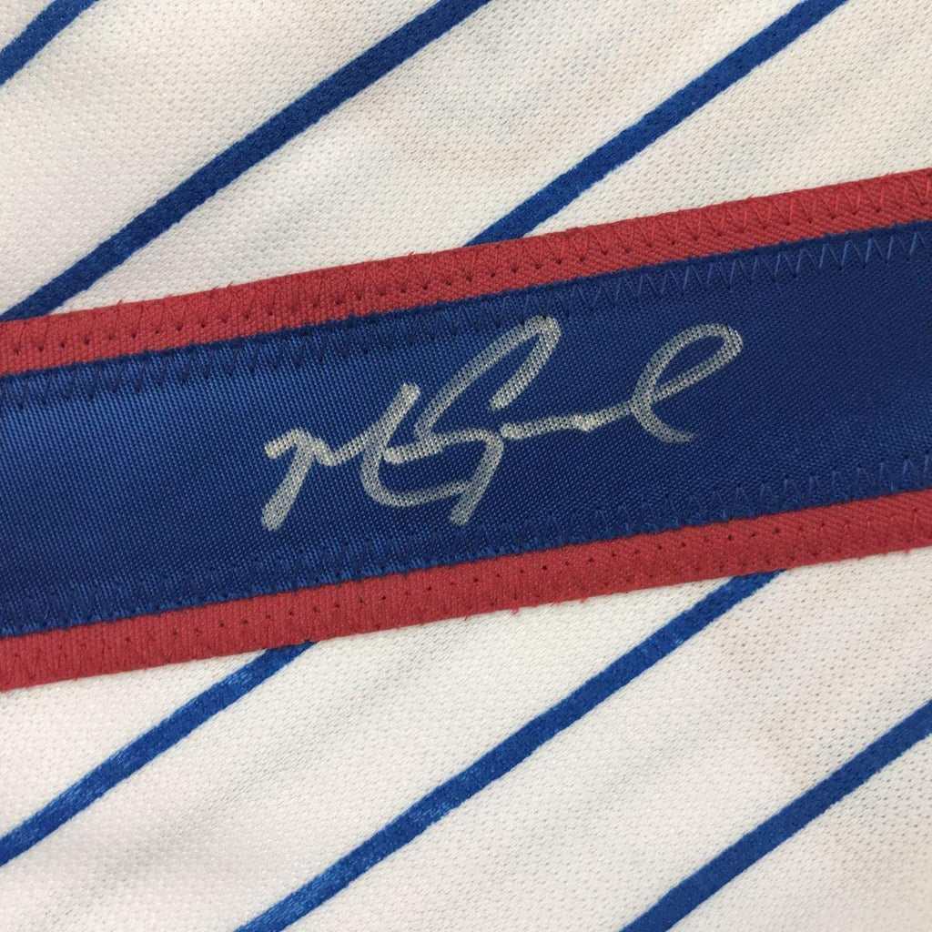 Autographed/Signed Mark Grace Chicago Pinstripe Baseball Jersey JSA COA