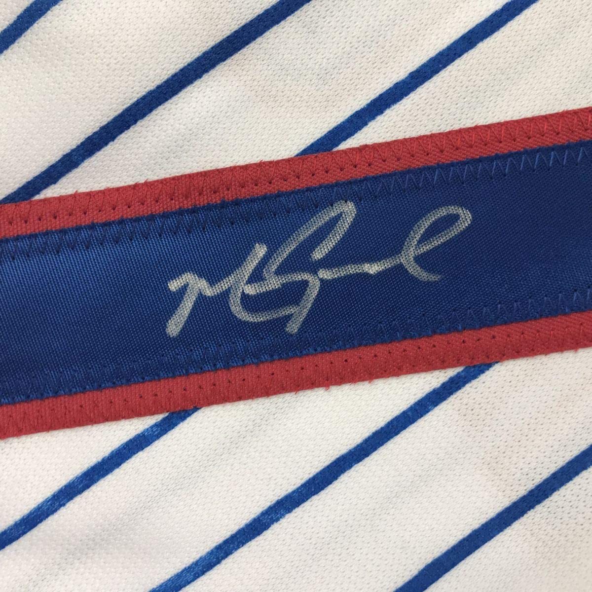 Autographed/Signed Mark Grace Chicago Pinstripe Baseball Jersey JSA COA