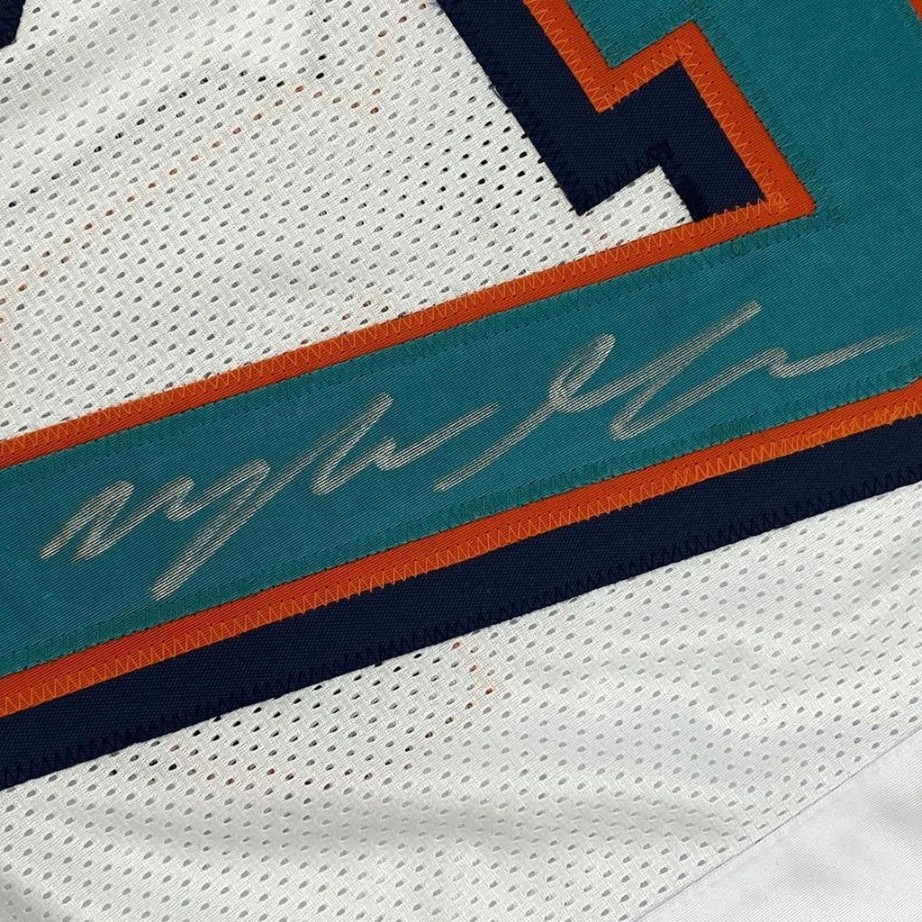 Autographed/Signed Myles Gaskin Miami White Football Jersey JSA COA