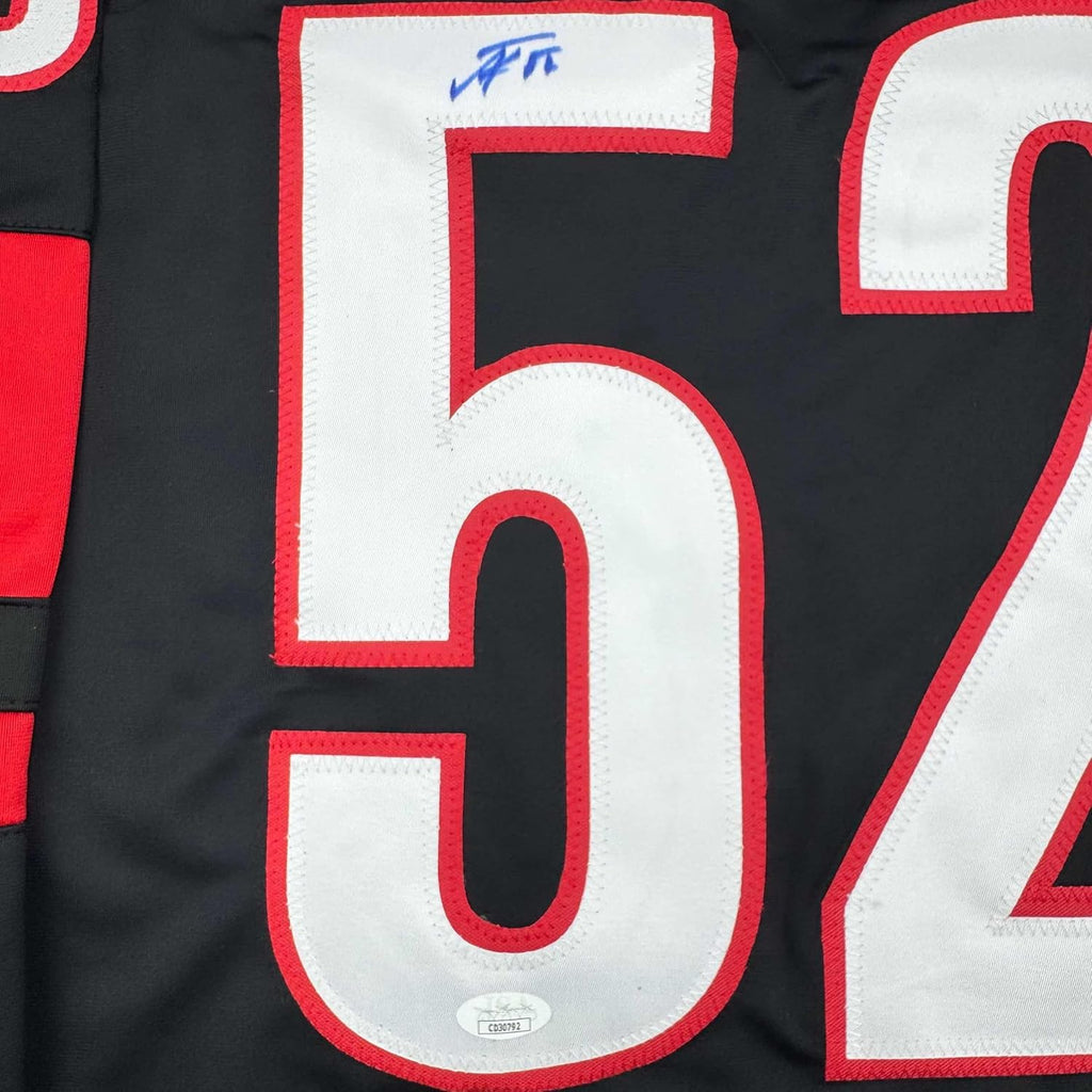 Framed Autographed/Signed Pyotr Kochetkov 35x39 Carolina Black Hockey Jersey JSA COA