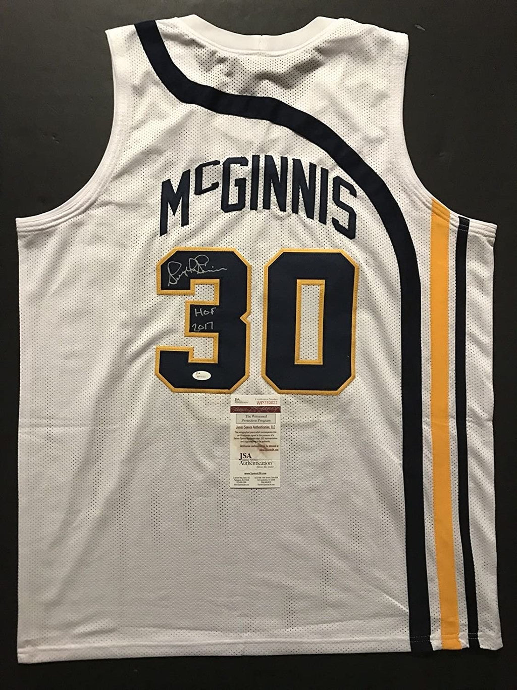 Autographed/Signed George McGinnis HOF 17  Indiana White Basketball Jersey JSA COA