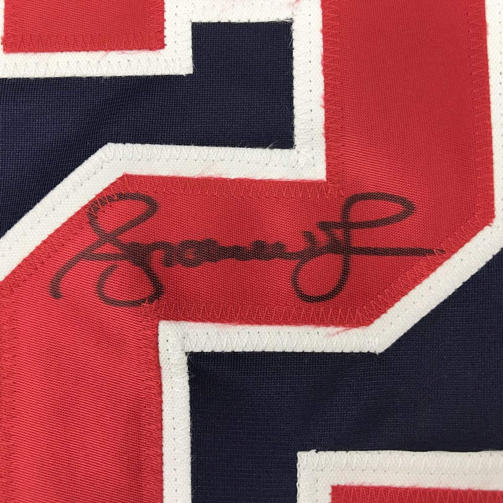 Autographed/Signed Andruw Jones Atlanta Blue Baseball Jersey PSA/DNA COA