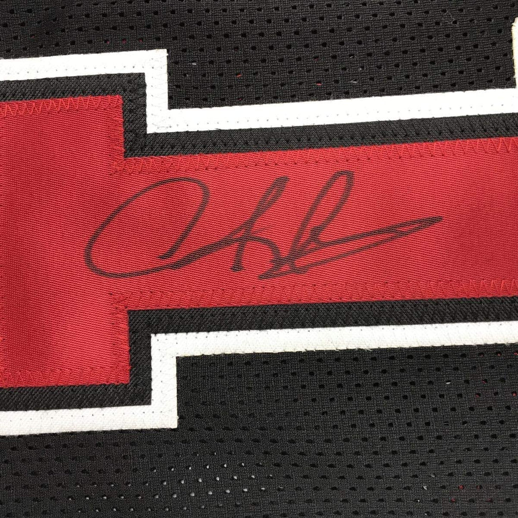 Autographed/Signed Dennis Rodman Chicago Black Basketball Jersey JSA COA