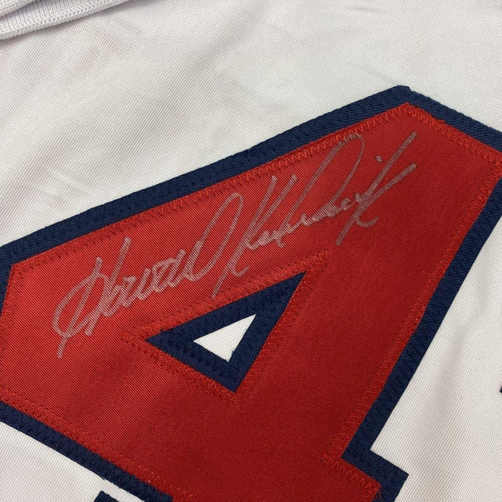 Framed Autographed/Signed Howie Kendrick 35x39 Washington White Baseball Jersey JSA COA