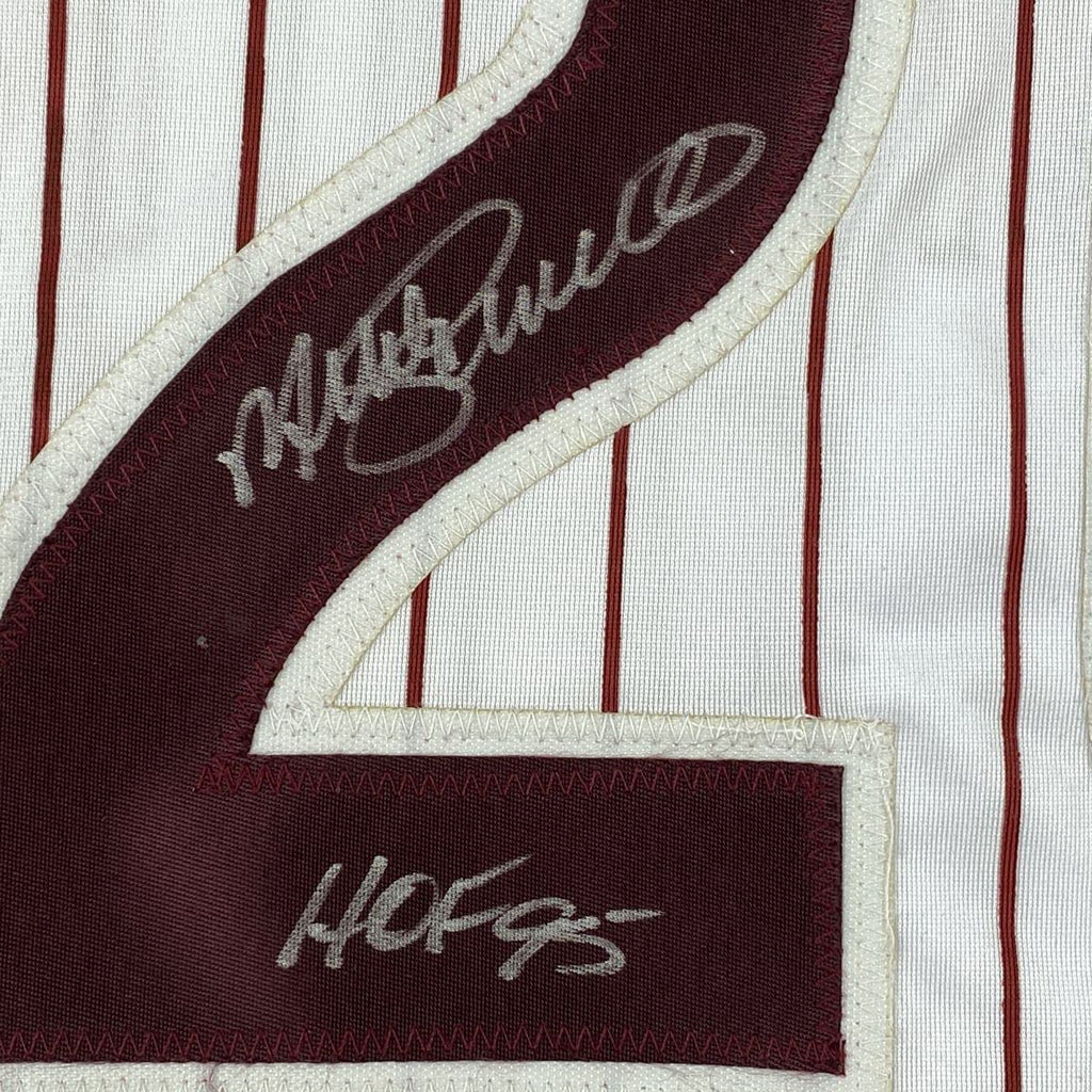 Autographed/Signed Mike Schmidt HOF 95 Philadelphia Pinstripe Baseball Jersey JSA COA
