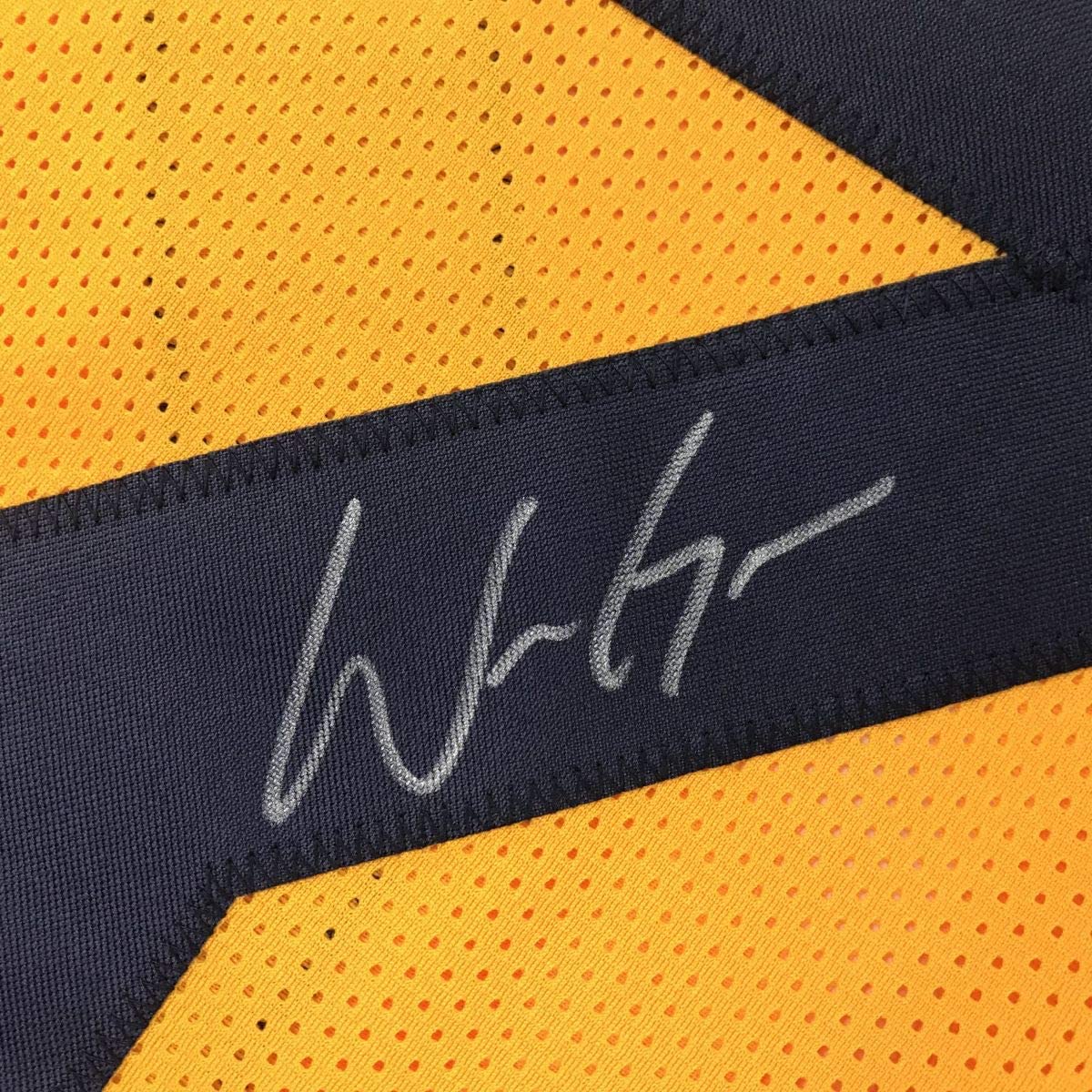 Autographed/Signed Will Grier West Virginia Yellow College Football Jersey JSA COA