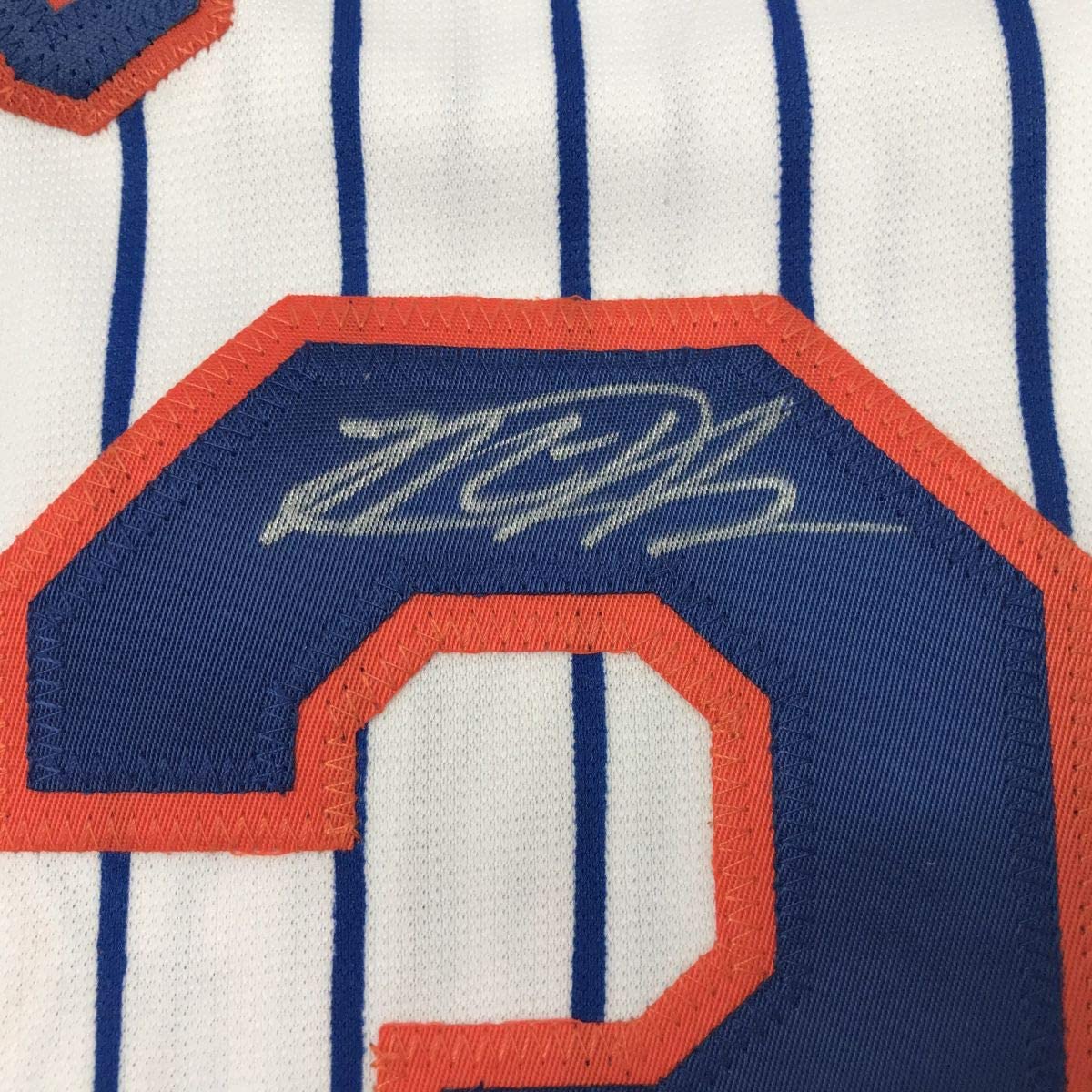 Autographed/Signed Michael Conforto New York NY Pinstripe Baseball Jersey JSA COA