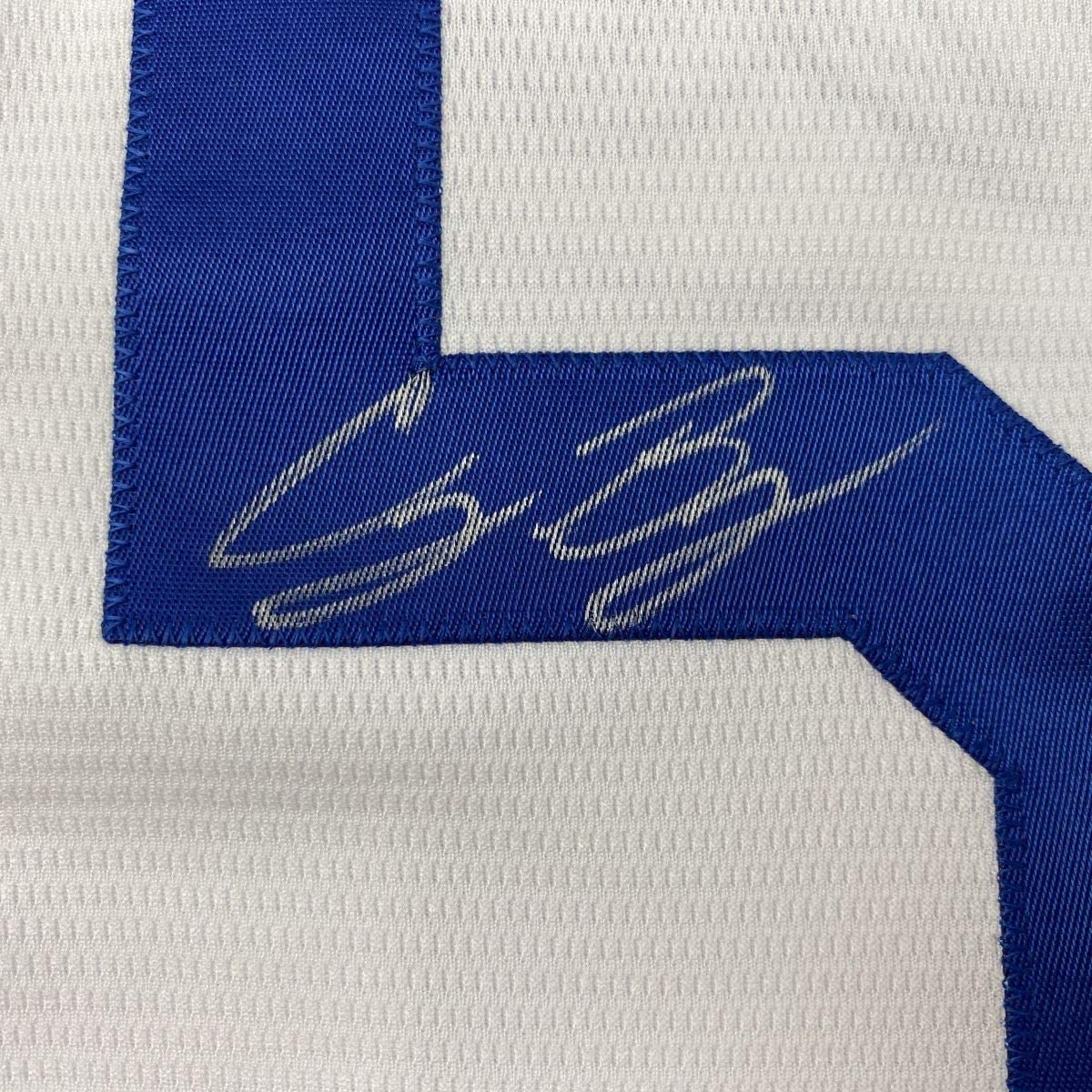 Autographed/Signed Cody Bellinger Los Angeles LA White Baseball Jersey Beckett BAS COA