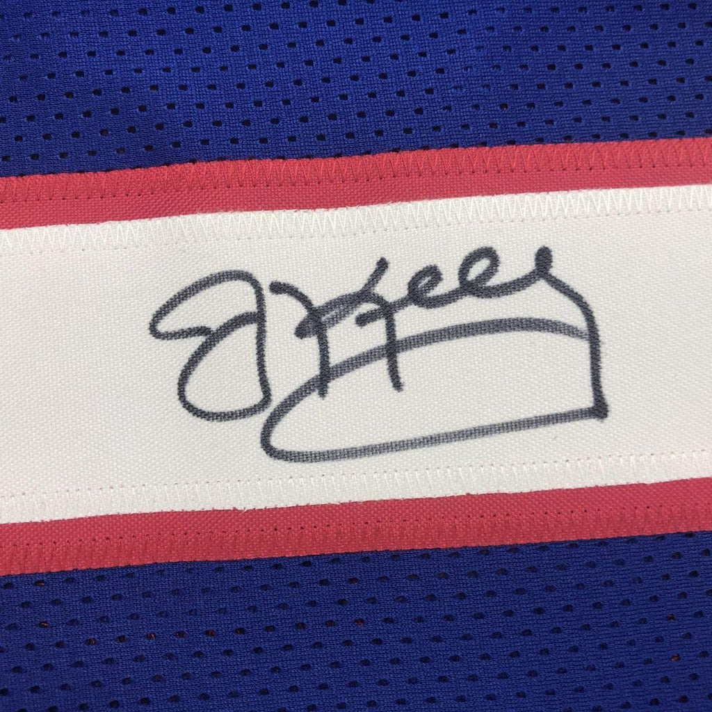 Autographed/Signed Jim Kelly Buffalo Blue Football Jersey JSA COA