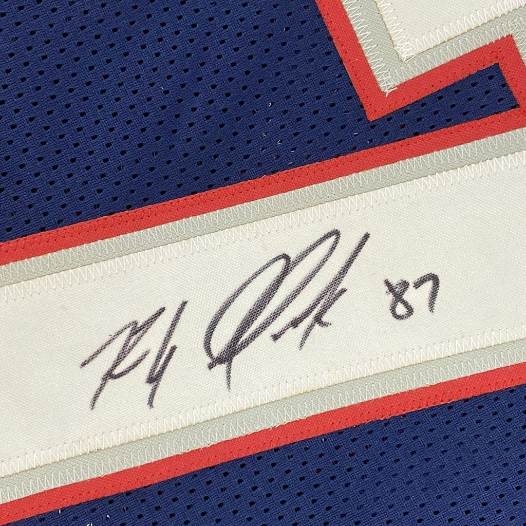 Autographed/Signed Rob Gronkowski New England Split Football Jersey Beckett BAS COA