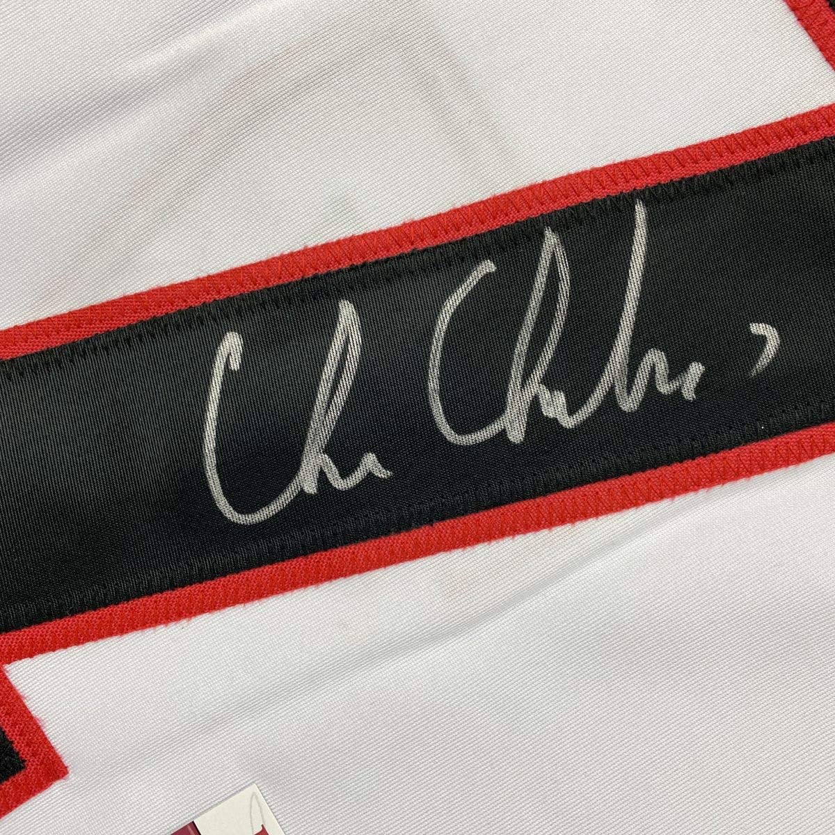 Autographed/Signed Chris Chelios Chicago White Hockey Jersey JSA COA