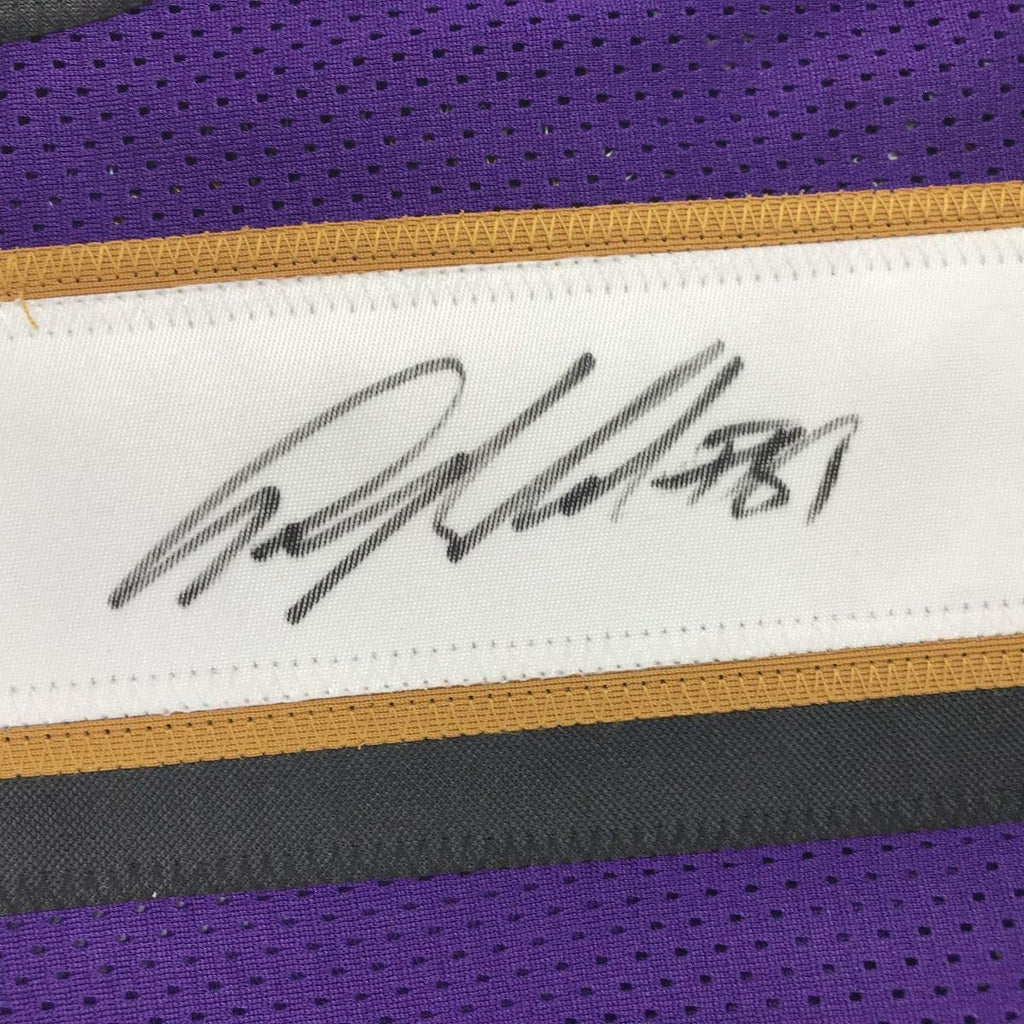 Autographed/Signed Anquan Boldin Baltimore Purple Football Jersey Beckett BAS COA