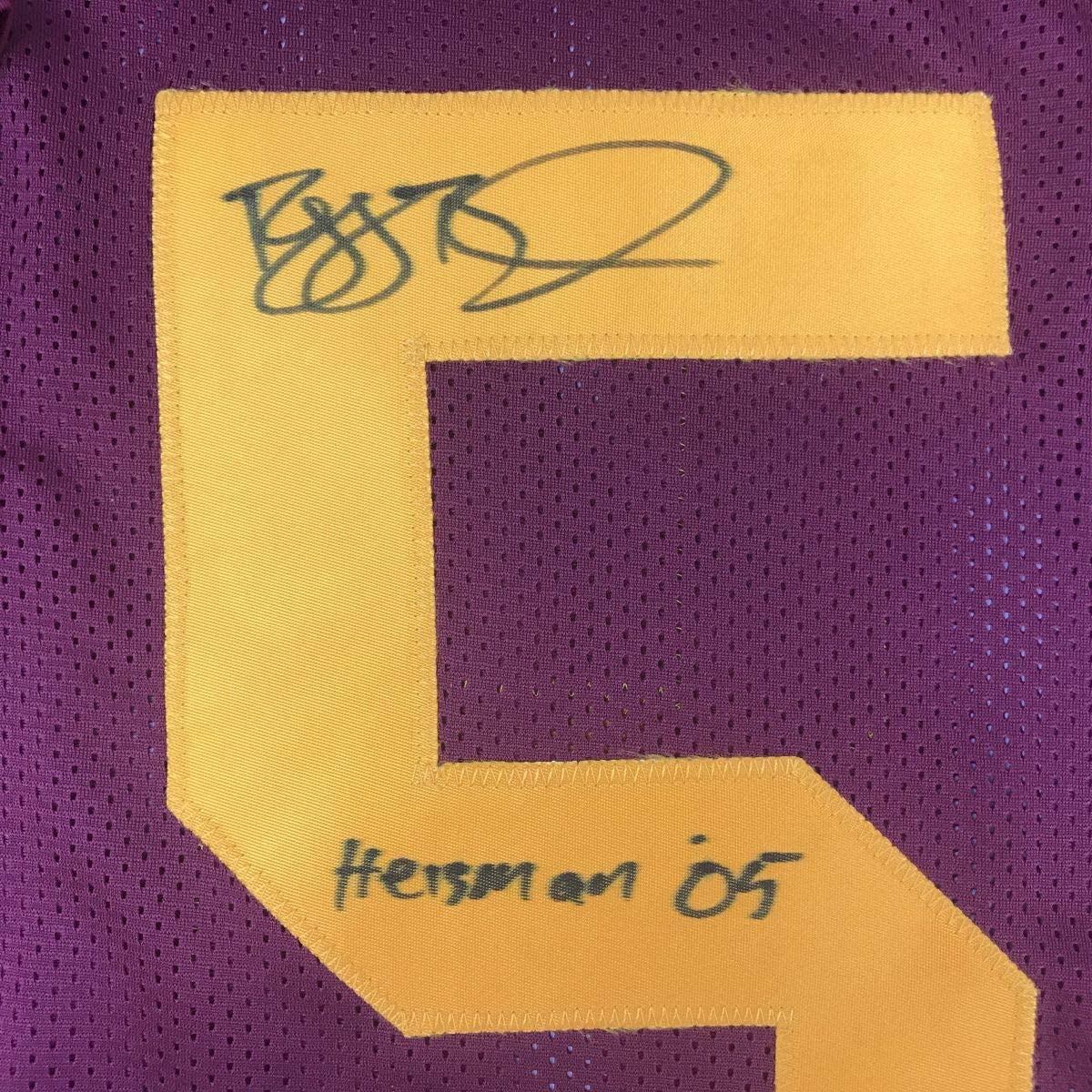 Autographed/Signed Reggie Bush 05 Heisman USC Southen Cal Maroon College Football Jersey Beckett BAS COA