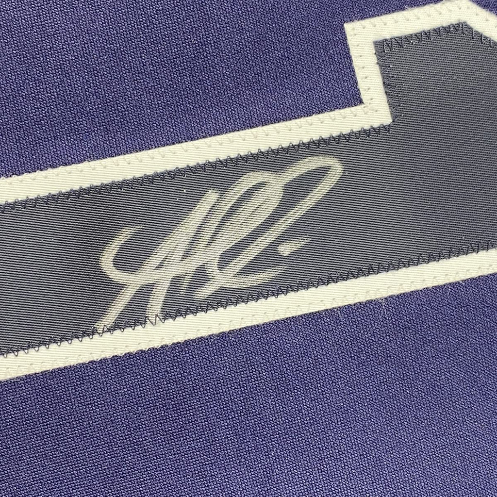 Autographed/Signed Ozzie Albies Atlanta Braves Blue Majestic Baseball Jersey Beckett BAS COA