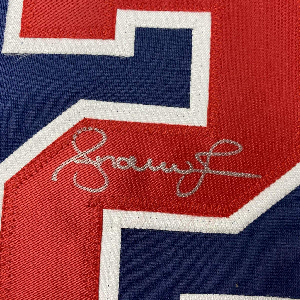 Autographed/Signed Andruw Jones Atlanta Blue Baseball Jersey JSA COA