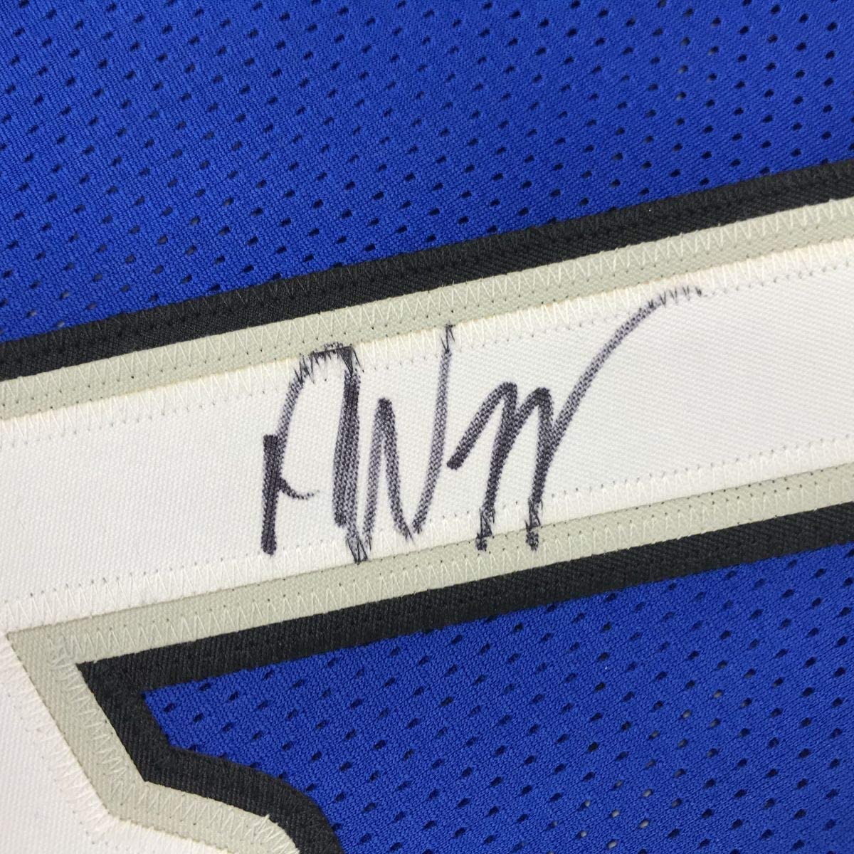 Autographed/Signed Andrew Wiggins Minnesota Blue Basketball Jersey JSA COA