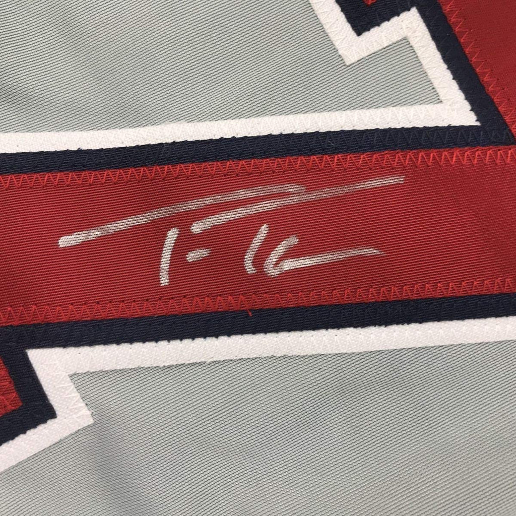 Autographed/Signed Trea Turner Washington Grey Baseball Jersey JSA COA