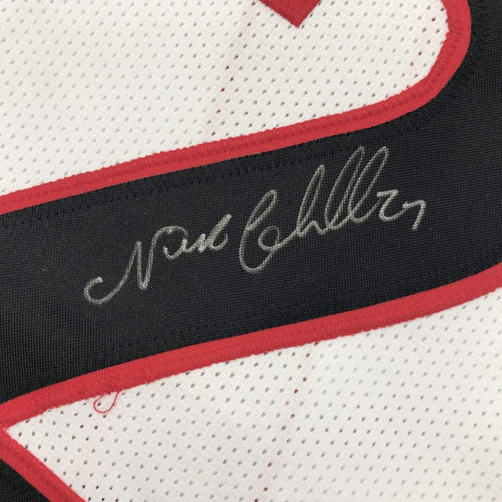 Autographed/Signed Nick Chubb Georgia White College Football Jersey JSA COA