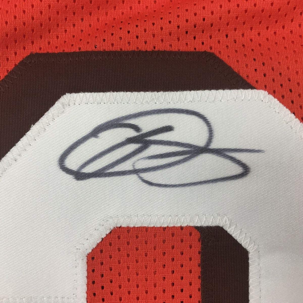 Autographed/Signed Odell Beckham Jr. Cleveland Orange Football Jersey JSA COA