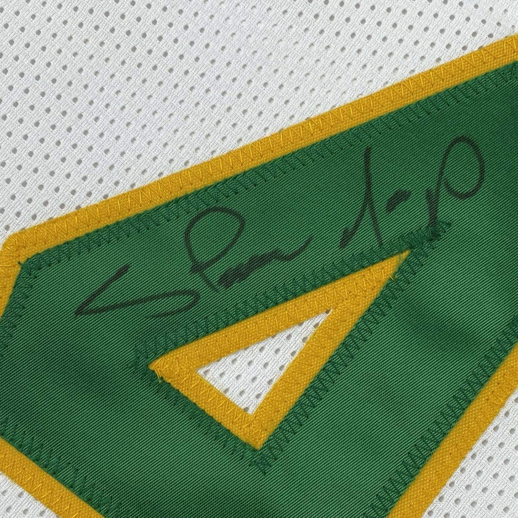 Autographed/Signed Shawn Kemp Seattle White Basketball Jersey JSA COA