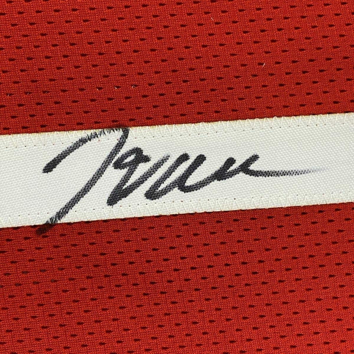 Framed Autographed/Signed John Wall 35x39 Houston Red Basketball Jersey JSA COA