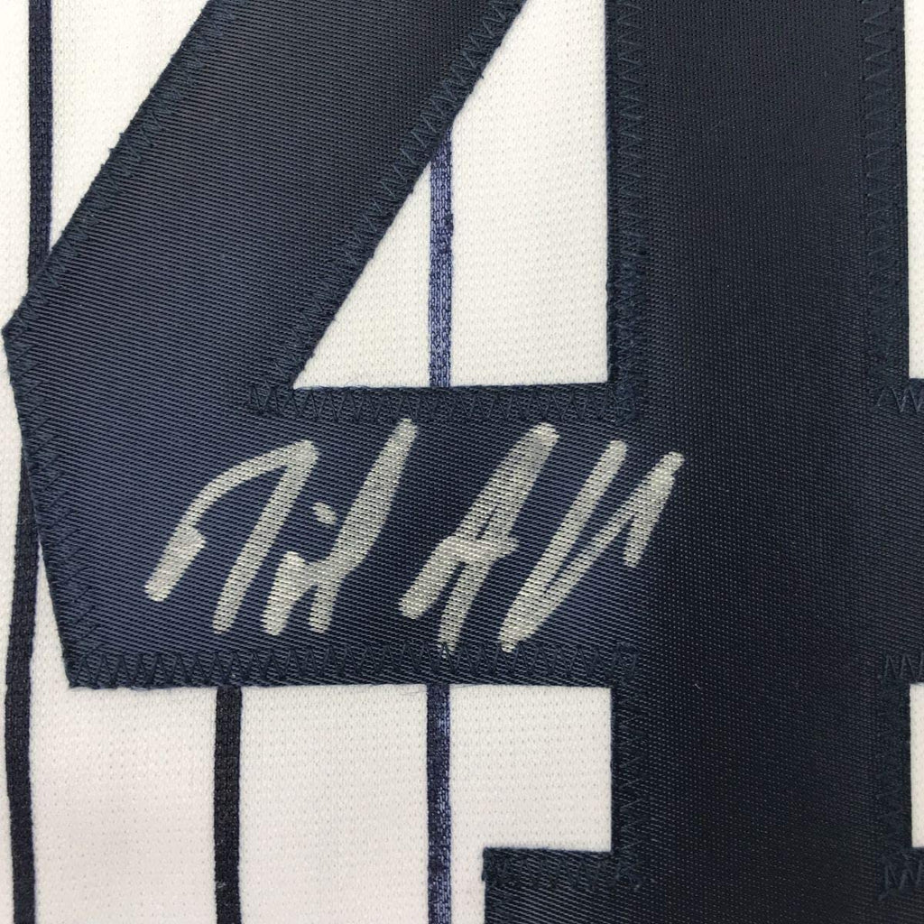 Autographed/Signed Miguel Andujar New York Pinstripe Baseball Jersey Beckett BAS COA