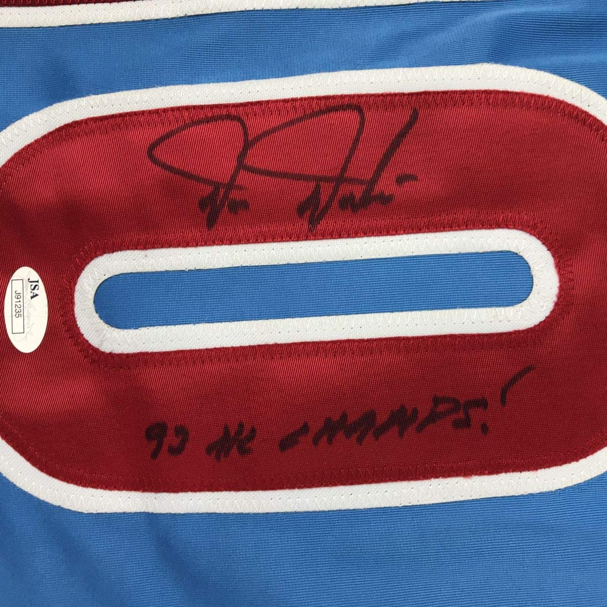 Autographed/Signed Darren Daulton Philadelphia Retro Blue Baseball Jersey JSA COA