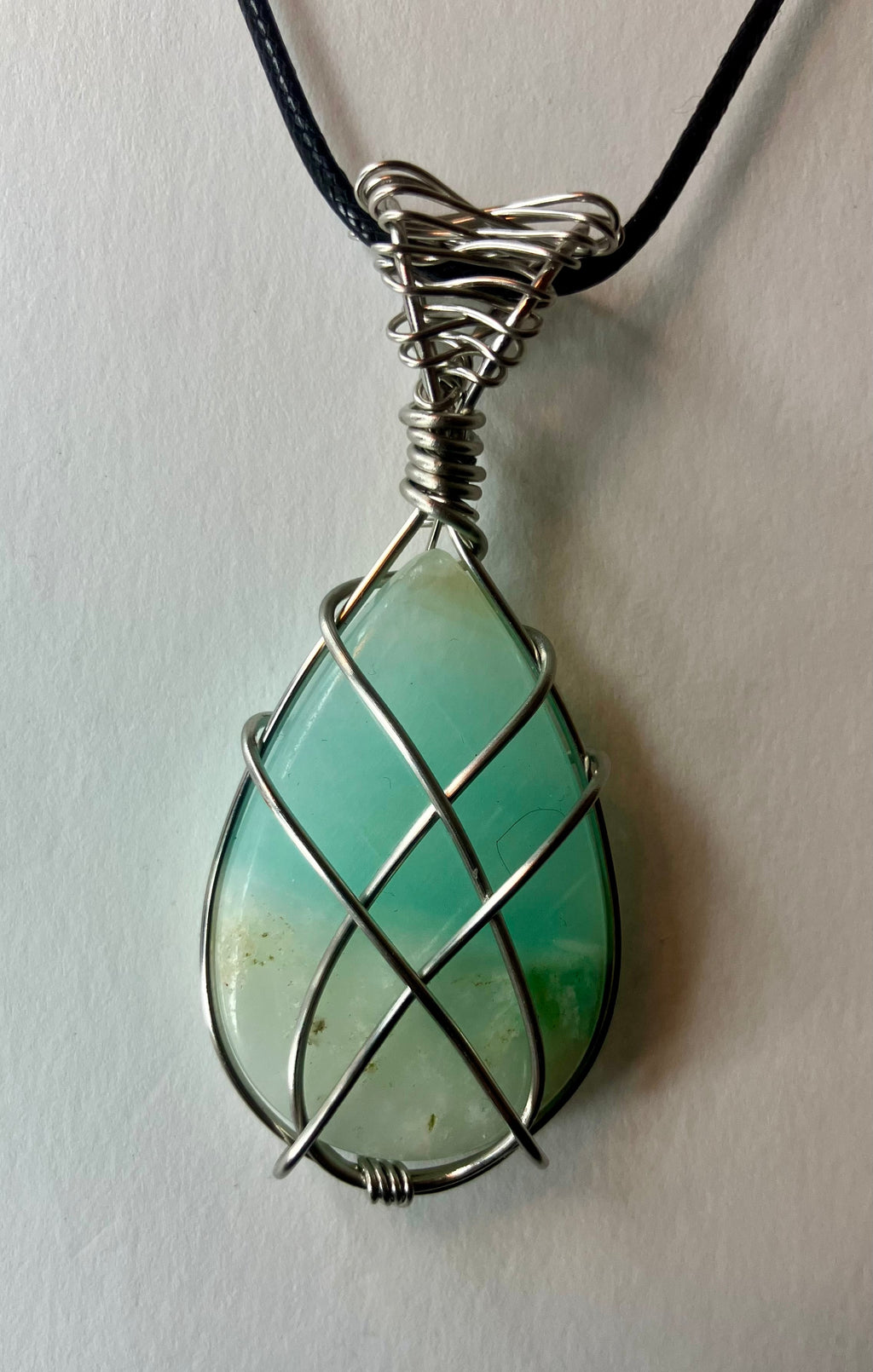 Wire Wrapped Stone and Crystal Necklaces, Stainless Steel
