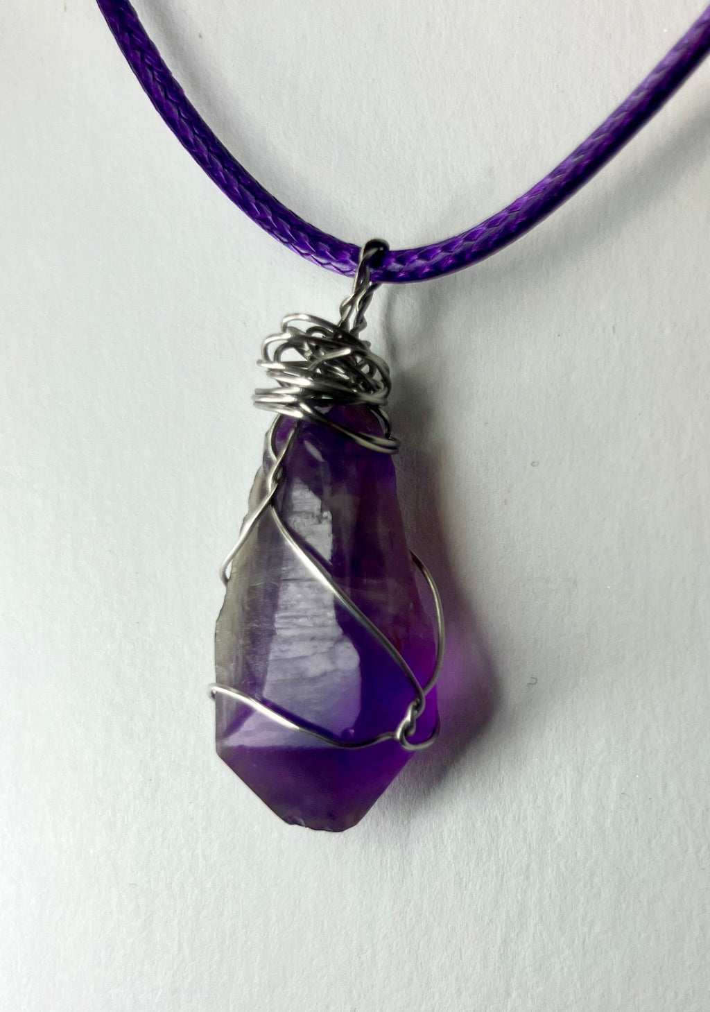 Wire Wrapped Stone and Crystal Necklaces, Stainless Steel