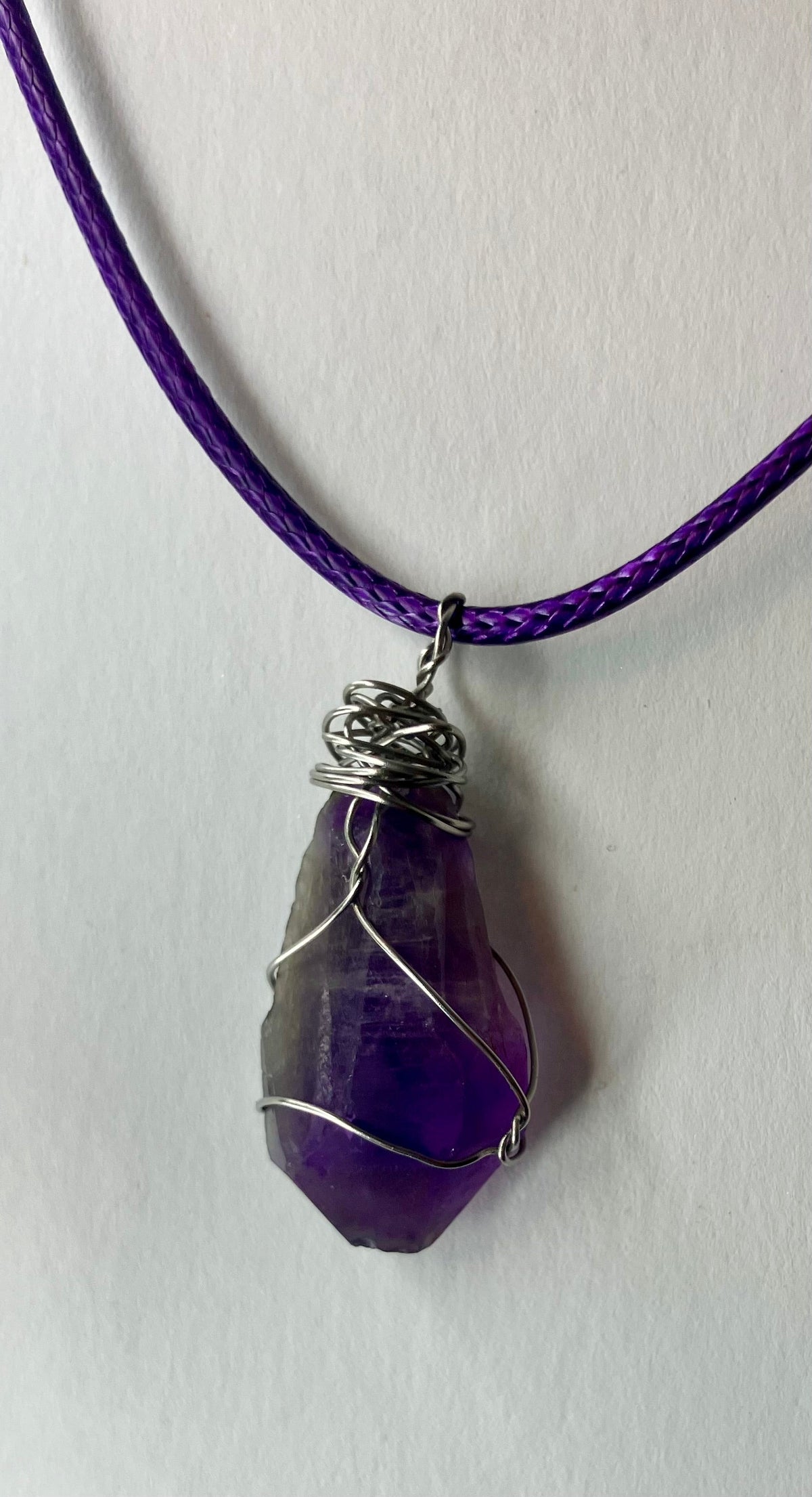 Wire Wrapped Stone and Crystal Necklaces, Stainless Steel