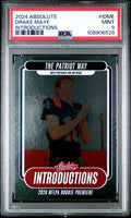 Graded 2024 Panini Absolute Drake Maye #IDME Introductions Rookie RC Football Card PSA 9 Mint