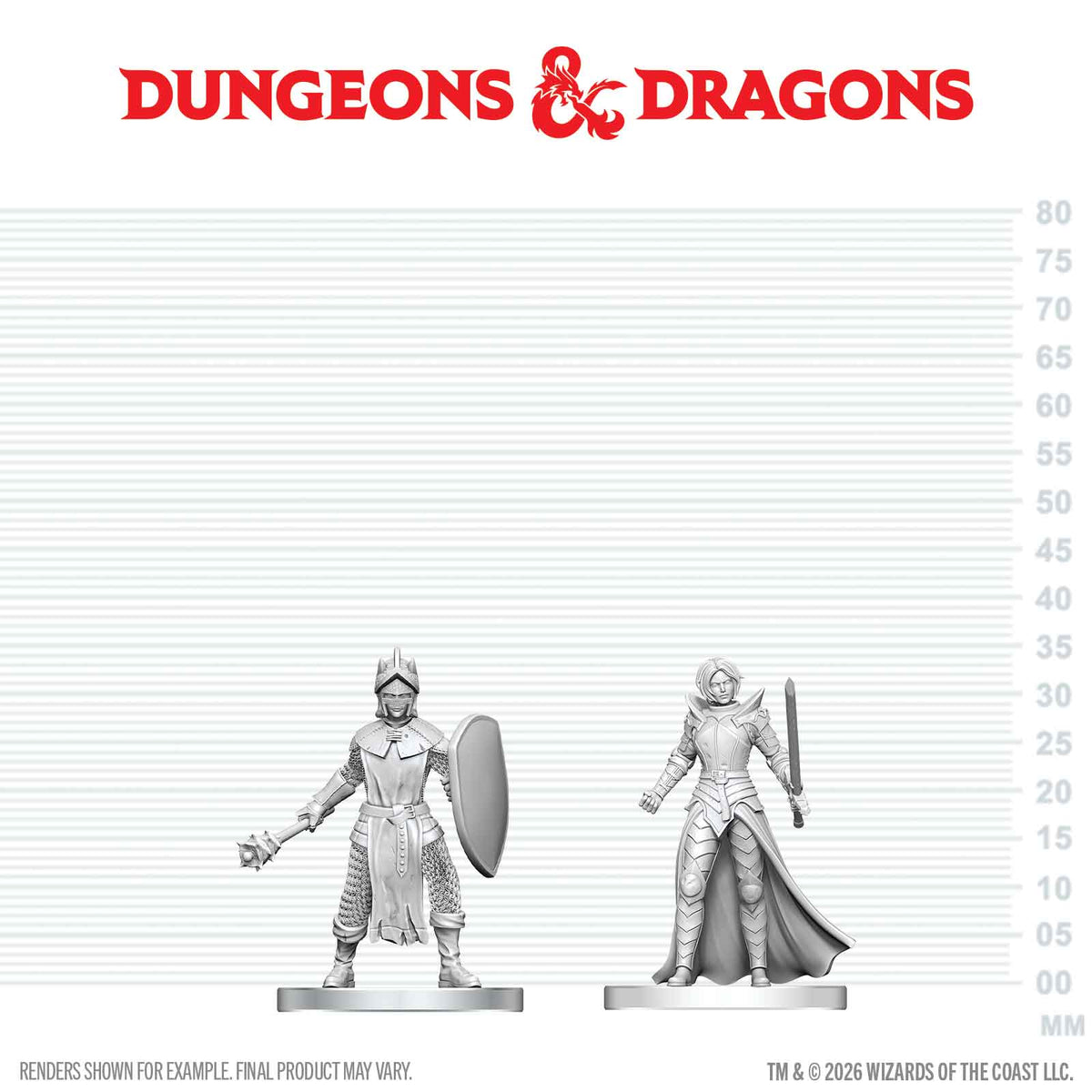 D&D: Nolzur's Marvelous Unpainted Miniatures - Black Gauntlet & Zhentilar Paladin of Bane