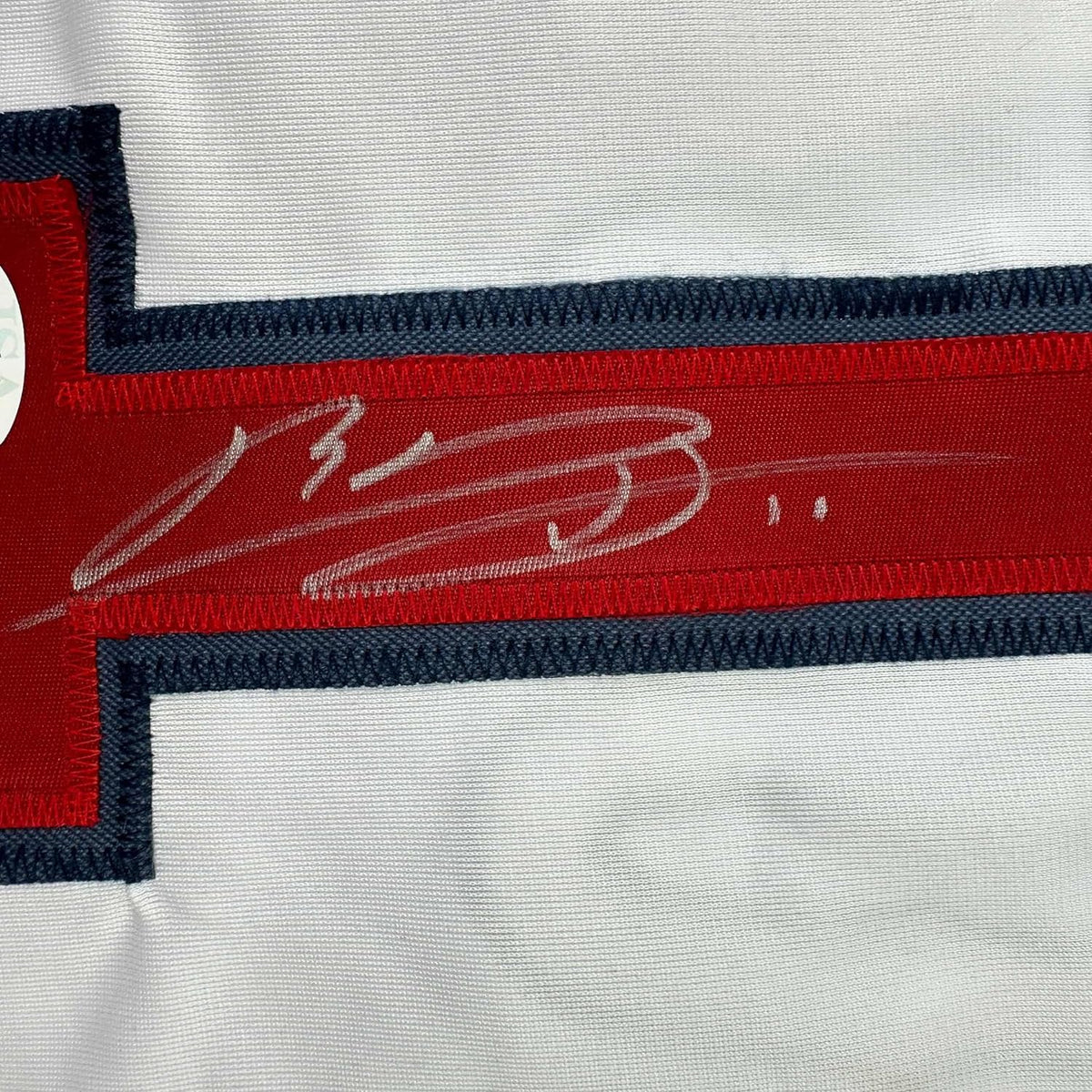 Framed Autographed/Signed Rafael Devers 35x39 Boston White Baseball Jersey JSA COA