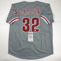 Autographed/Signed Steve Carlton Philadelphia Grey Baseball Jersey JSA COA