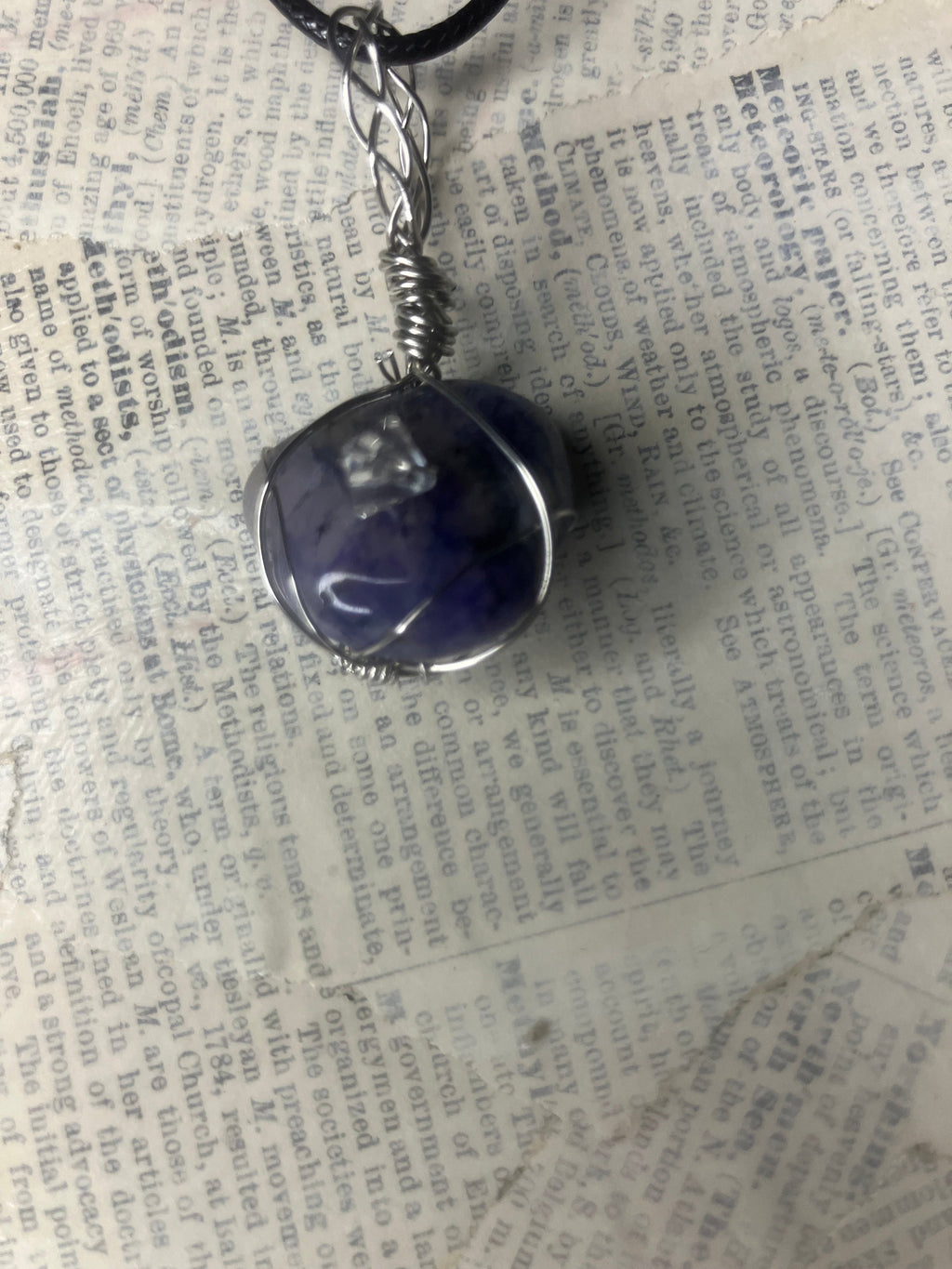 Wire Wrapped Stone and Crystal Necklaces, Stainless Steel