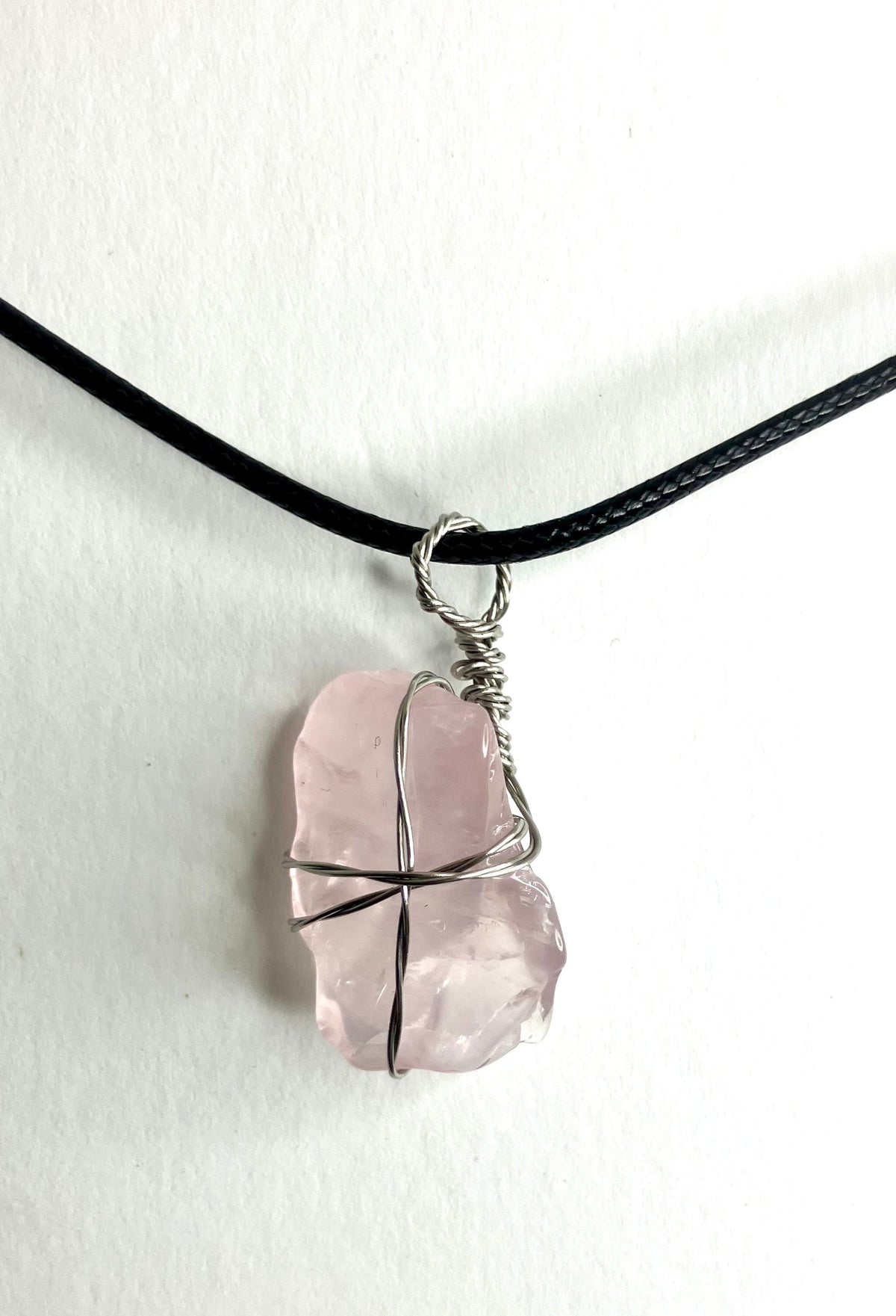 Wire Wrapped Stone and Crystal Necklaces, Stainless Steel